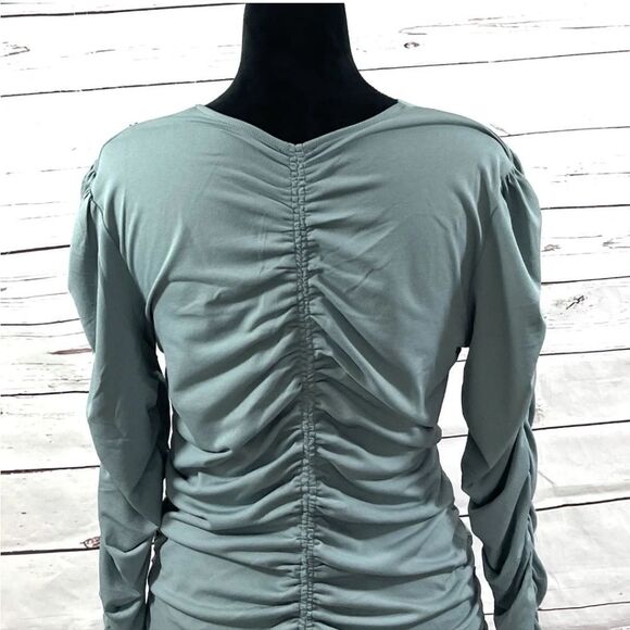 Joie Sage Green Ruched Blouse - Picture 7 of 16